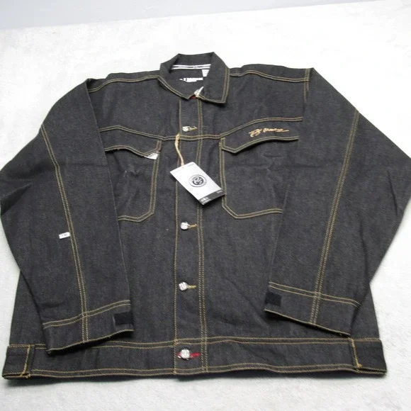 Vintage PJ Mark Raw Denim Jacket Men XL Trucker Pockets Button Up Dead Stock NEW